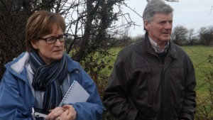 Mairead Mc Guinness MEP visiting our school on Feb 14th to assess the impact of recent flooding. 